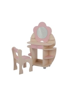 Столик и стульчик Набор Ромашка Дуб млечный Розовый Мебельсон