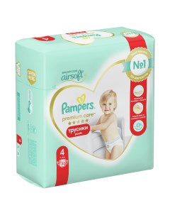 Подгузники трусики Premium Care Трусики Размер 4 22 Трусиков 9кг 15кг Pampers