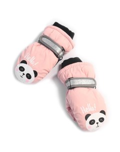 Варежки детские Панда розовый 12 Baziator