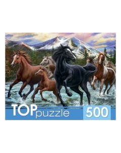 Пазлы Табун лошадей в горах 500 элементов Toppuzzle