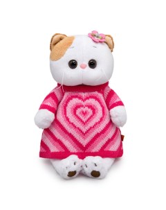 Мягкая игрушка Кошечка Ли Ли в вязаном платье с сердцем 24 см LK24 098 Budi basa