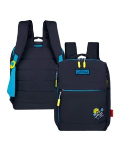Рюкзак молодежный 39 х 26 х 10 см эргономичная спинка G6 чёрный голубой G Across