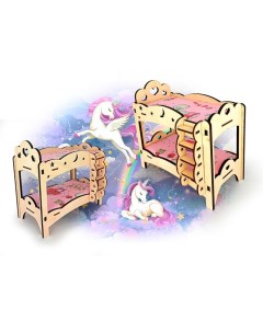 Двухъярусная кровать для кукол Сердечки Altair