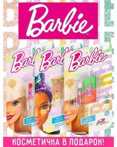 Набор косметики для девочек Косметичка помада фейсглиттер тени 10 03 Barbie
