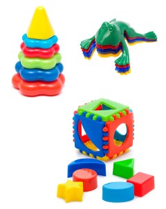 Развивающие игрушки Сортер Кубик логический малый Пирамида малая Команда КВА Karolina toys