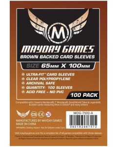 Протекторы для настольных игр Brown Backed Magnum Copper Sleeve 65x100 100 Mayday games