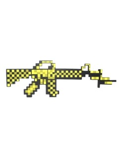 Автомат игрушечный пиксельный золотой пенный наполнитель из Майнкрафт Lele