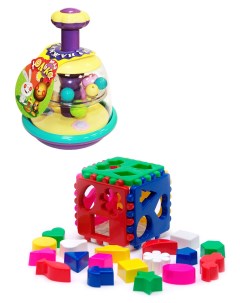 Развивающие игрушки Юла Юлька пастельные цвета Сортер Кубик логический большой Биплант