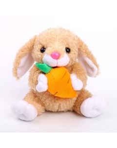 Мягкая игрушка Кролик с морковкой 17 см Nobrand