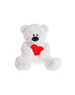 Мягкая игрушка Медведь Вельвет с валентинкой 30 см цвет белый 4201500 Rabbit