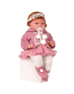 Кукла малышка Саманта в розовом 40 см мягконабивная с соской 33070 Antonio juan