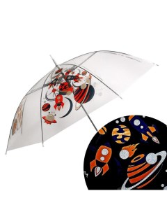 Зонт детский Космос п а прозрачный светоотражающий d 90 см Funny toys