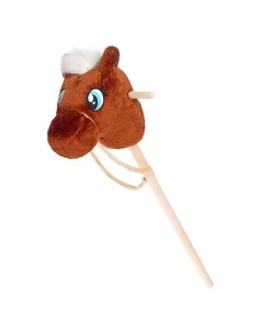 Мягкая игрушка Конь скакун на палке цвет коричневый Забияка