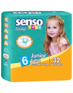 Подгузники Ecoline Junior Extra 6 15 30 кг 32 шт Senso baby