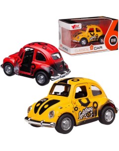 Машинка металлическая Junfa с открывающимися дверцами красная или желтая 1 38 инерционная Junfa toys