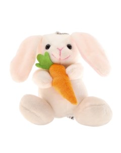 Мягкая игрушка Кролик с морковкой цвет белый Nobrand