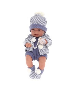 Кукла виниловая младенец Анжело в голубом 42 см Antonio juan