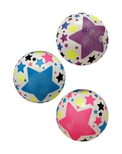 Мяч детский Звёзды флуоресцентный 22 см 60 г ПВХ 1 шт в ассортименте Moby kids