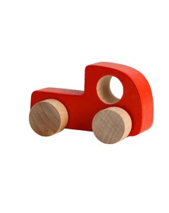 Деревянная игрушка Каталка Машинка красная Томик