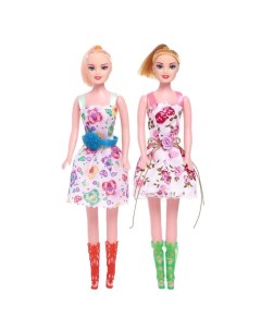 Набор кукол моделей Сестрёнки в платье 5206349W Nobrand