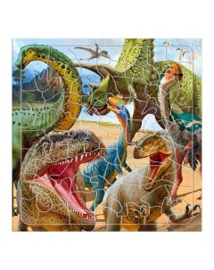 Пазл фигурный на подложке Динозавры 80 элементов Геодом