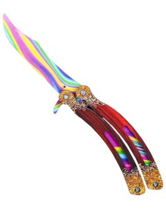 Колющее и режущее игрушечное оружие Нож бабочка радужные линии Sima-land