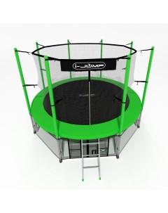 Батут Classic с сеткой и лестницей 244 см green I-jump