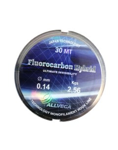 Леска флюрокарбоновая Fluorocarbon Hybrid 0 14 мм 30 м 2 56 кг clear Allvega