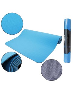 Коврик для йоги и фитнеса Comfort голубой 173 см 4 мм Torres