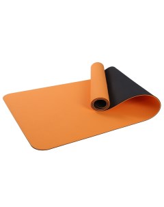 Коврик для фитнеса TPE orange black 183 см 6 мм Larsen