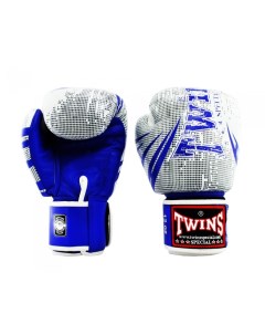 Боксерские перчатки fbgvl3 tw5 fancy boxing gloves бело синие 14 унций Twins