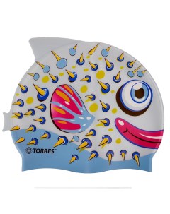 Шапочка для плавания детская Junior SW 12206BF серо голубой силикон Torres