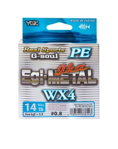 Леска плетеная G Soul PE Egi Ika Metal WX4 0 165 мм 150 м 7 4 кг green blue 1 шт Ygk