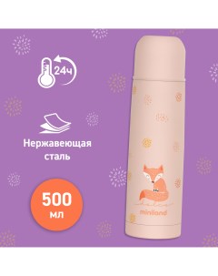 Детский термос для жидкостей Thermy Dolce 500 мл розовый лисенок Miniland