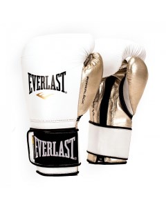 Боксерские перчатки Powerlock белый золотистый 14 унций Everlast
