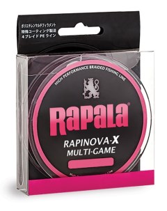 Леска плетеная Rapinova X MULTI GAME розовая 150м 0 8 17 8LB 0 14 мм Rapala