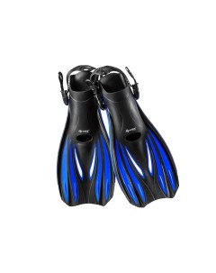 Ласты для плавания гибкие запатентованный дизайн черно синие S 34 38 RU Wave