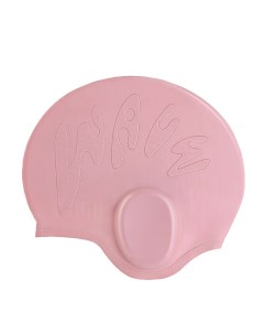 Шапочка для плавания детская с защитой ушей до 56 см розовая SC 4619 Wave
