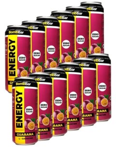 Энергетический напиток без сахара с Л карнитином ENERGY 12шт по 500мл Маракуйя Bombbar