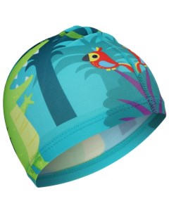 Шапочка для плавания детская Африка тканевая обхват 46 50 см цвет голубой зелёный На волне
