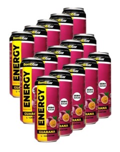 Энергетический напиток без сахара с Л карнитином ENERGY 15шт по 500мл Маракуйя Bombbar