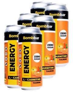 Энергетический напиток с Л карнитином energy 6шт по 500мл апельсин Bombbar