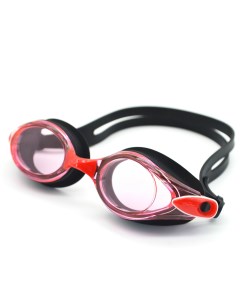 Очки для плавания взрослые черно красные 3 переносицы AF от UVA UVB силикон Mystyle