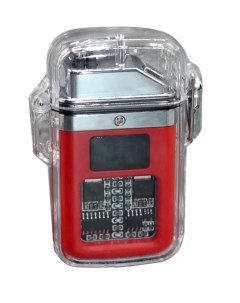 Электронная USB зажигалка водонепроницаемая красная Lighters