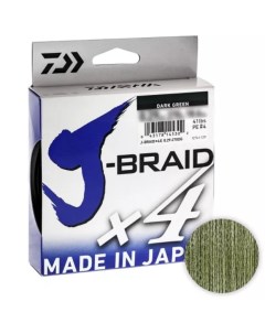 Шнур J braid X4 135м 0 07мм DARK GREEN Daiwa