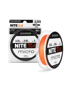 Леска плетеная NITE Micro х4 Orange 0 25 0 08мм 100м 154634 Yoshi onyx