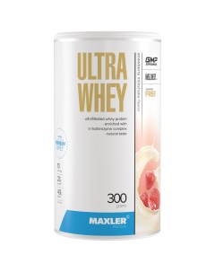 Протеин сывороточный Ultra Whey 300 гр вкус Клубничный молочный коктейль Maxler