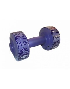 Неразборная гантель виниловая ES 0375 1 x 1 5 кг фиолетовый Euro classic