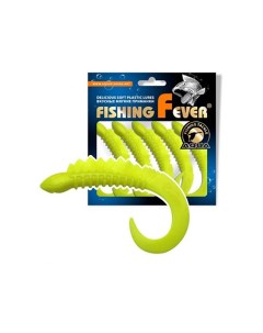 Твистер FishingFever REAL 6 5cm 2 5g 5 шт 011 зеленоватый лимонник 1 уп Aqua