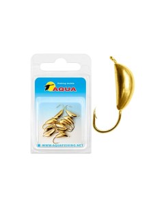Мормышка вольфрамовая Банан с ушком 10 штук в упаковке Диаметр 4 0 золото Aqua